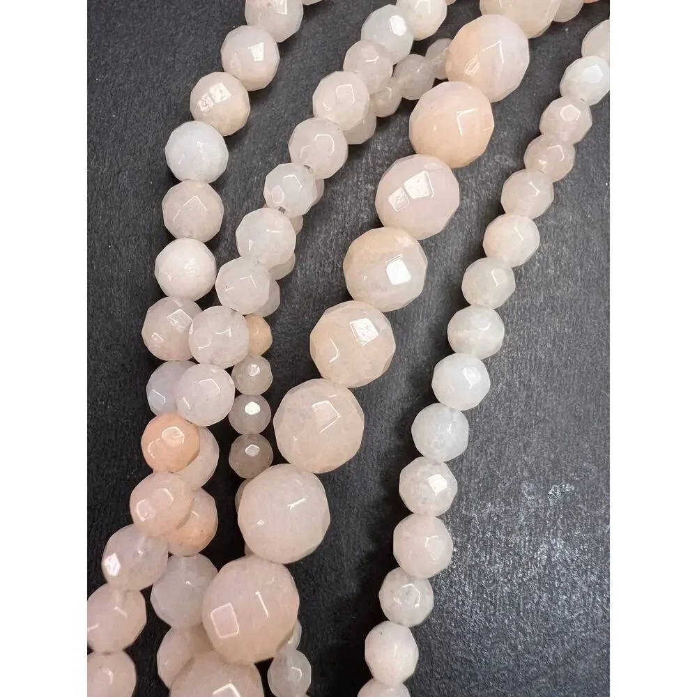 NEW pink aventurine multi strand necklace with sterling silver clasp